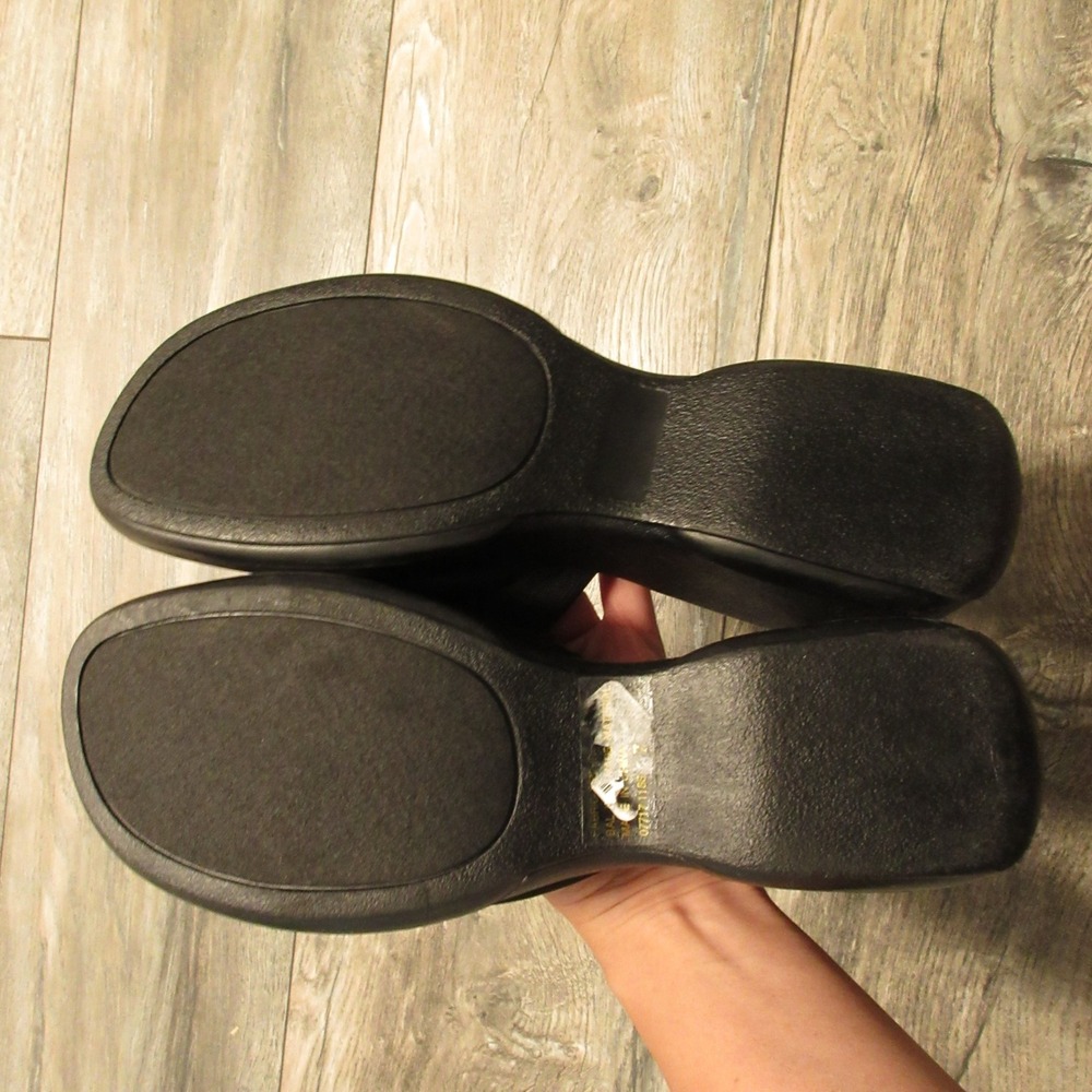 Vintage Xhilaration Wedge Sandals 7 Black Platform Slide 90s Y2K Chunky Grunge - Picture 5 of 11
